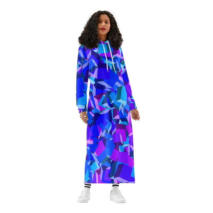 purple-cube-damen-maxi-hoodiekleid-knochellanges-kapuzenkleid-aus-weich-angerautem-fleece-hoodiekleid-jlr-design-1 - JLR Design