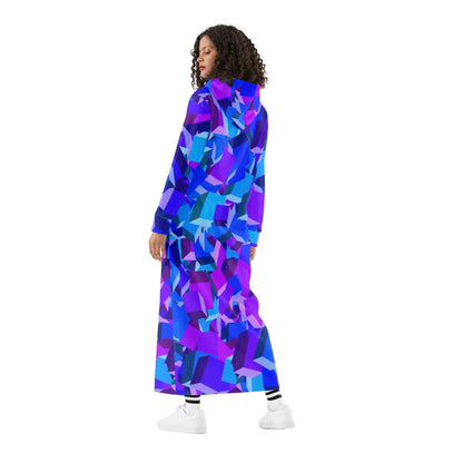purple-cube-damen-maxi-hoodiekleid-knochellanges-kapuzenkleid-aus-weich-angerautem-fleece-hoodiekleid-jlr-design-2 - JLR Design
