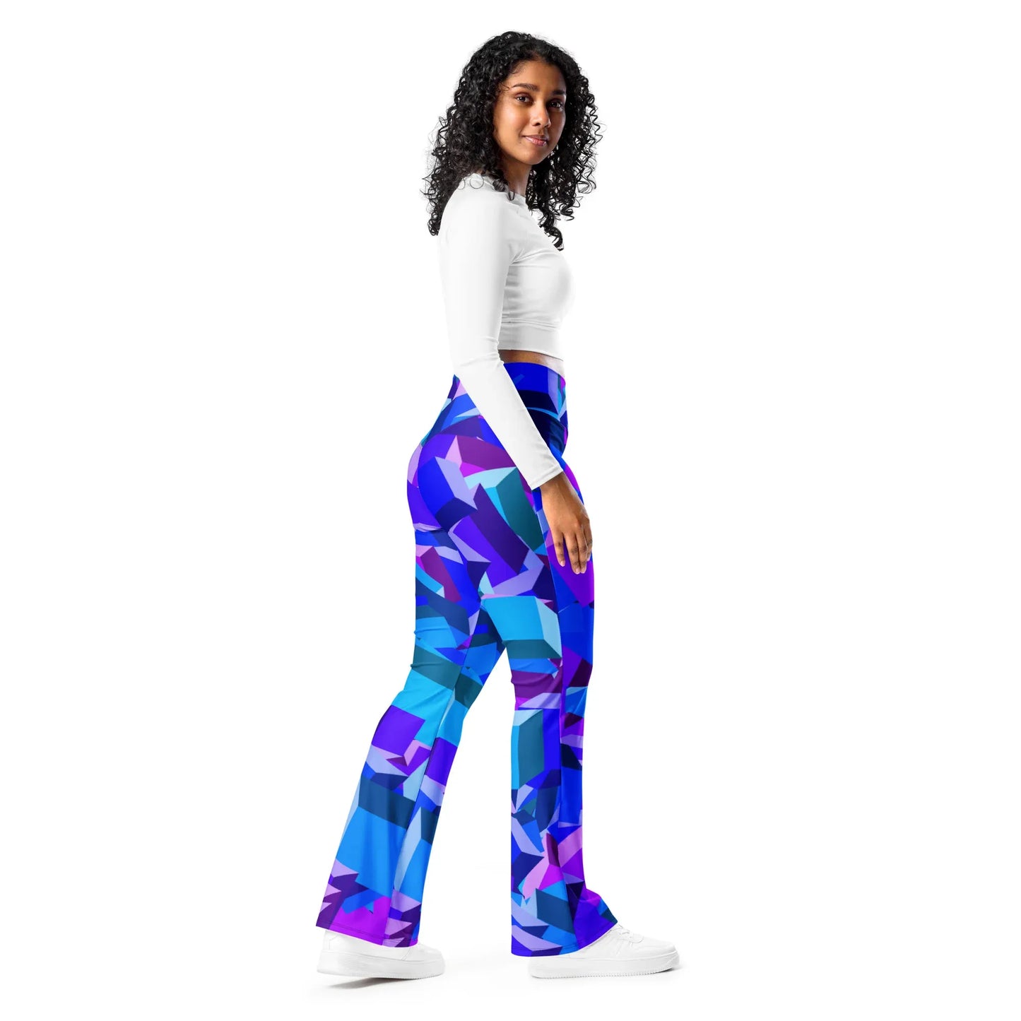 purple-cube-high-waist-flare-leggings-flare-leggings-jlr-design-2 - JLR Design