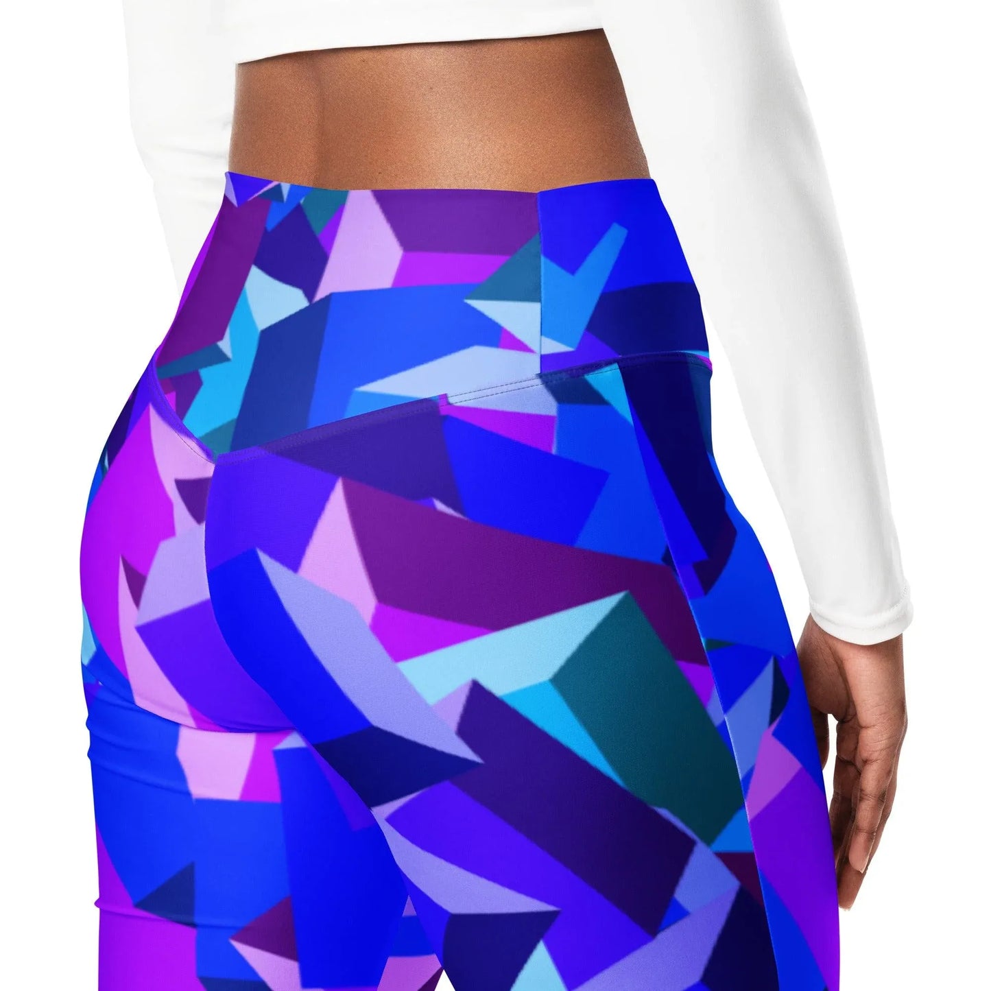 purple-cube-high-waist-flare-leggings-flare-leggings-jlr-design-5 - JLR Design