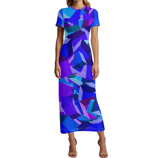 purple-cube-short-sleeve-long-dress-long-dress-jlr-design-1 - JLR Design