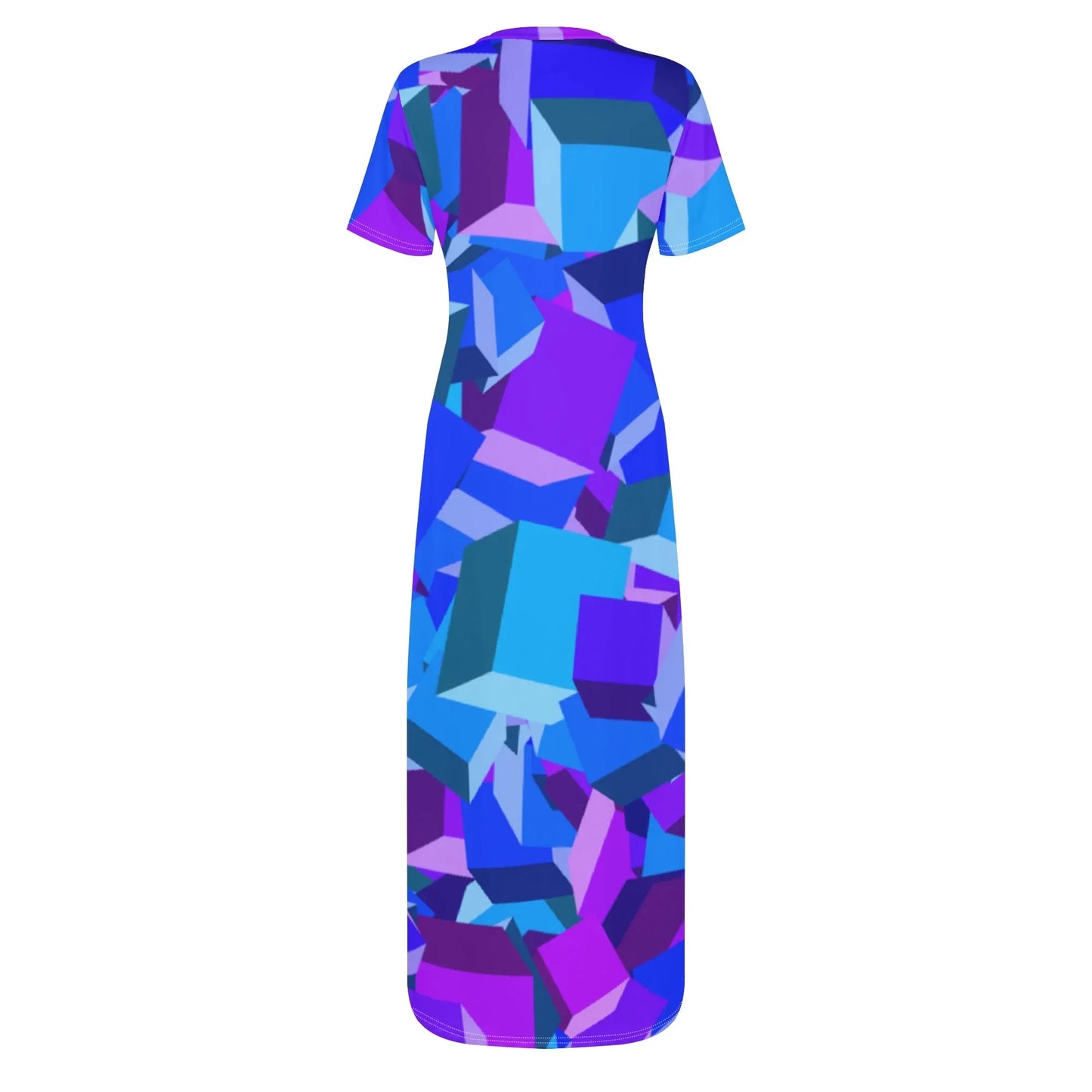 purple-cube-short-sleeve-long-dress-long-dress-jlr-design-4 - JLR Design