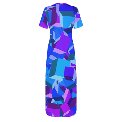 purple-cube-short-sleeve-long-dress-long-dress-jlr-design-4 - JLR Design
