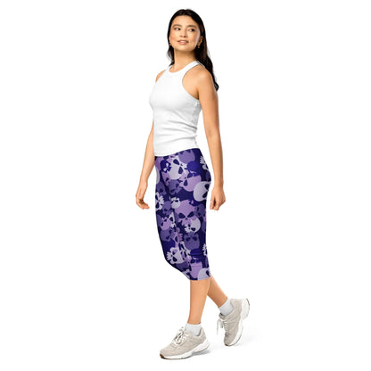 purple-skull-damen-capri-leggings-capri-leggings-jlr-design-3 - JLR Design