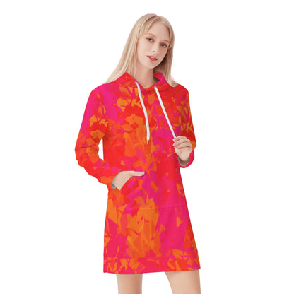 red-crystal-damen-hoodiekleid-warmes-velvet-kapuzenkleid-aus-weichem-samt-fleece-hoodiekleid-jlr-design-1 - JLR Design