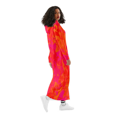 red-crystal-damen-maxi-hoodiekleid-knochellanges-kapuzenkleid-aus-weich-angerautem-fleece-hoodiekleid-jlr-design-3 - JLR Design