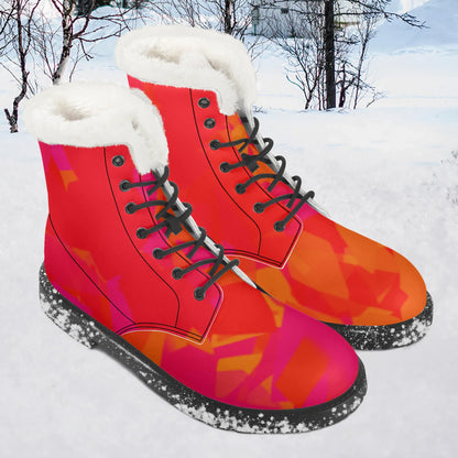 red-crystal-faux-fur-leder-boots-boots-jlr-design-1 - JLR Design