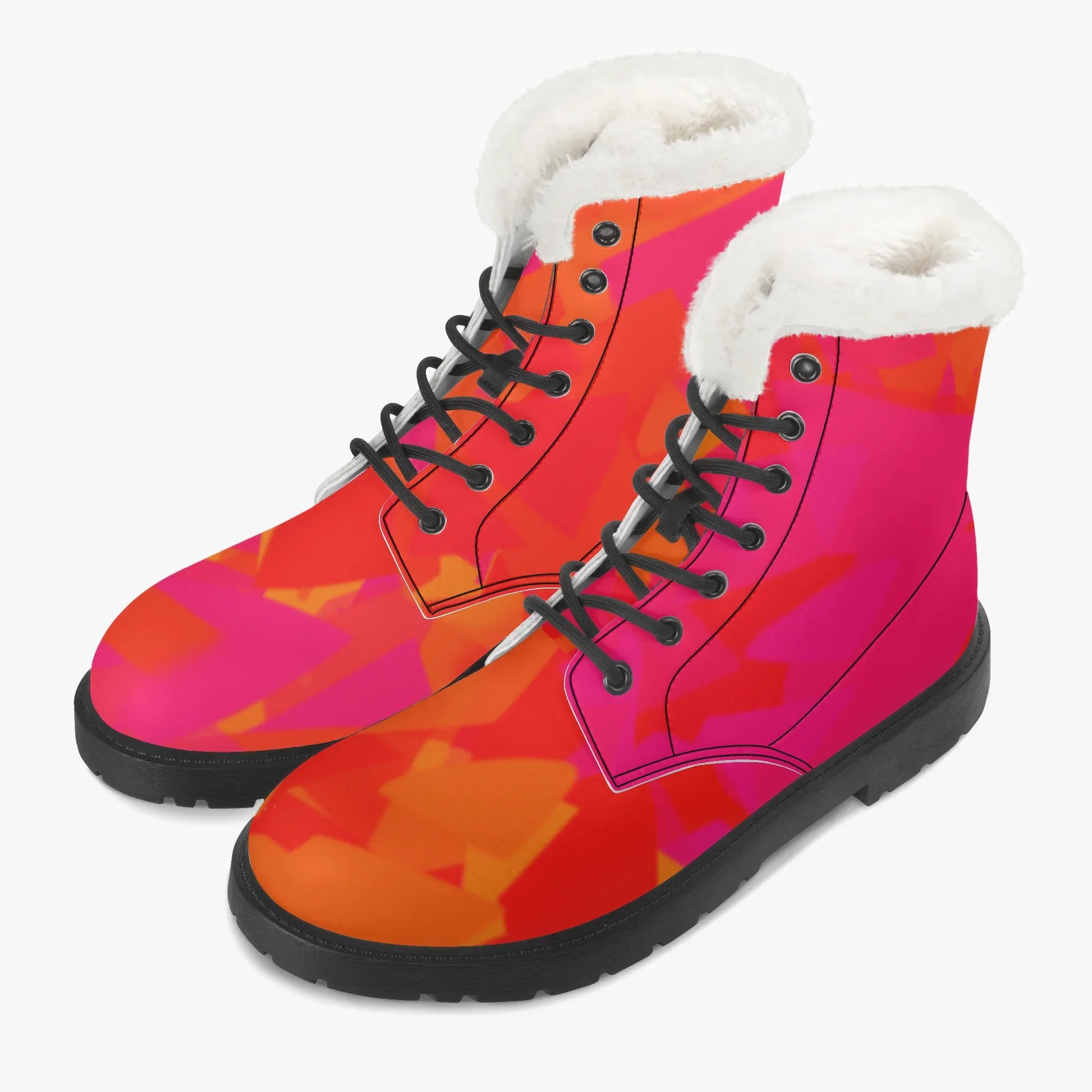 red-crystal-faux-fur-leder-boots-boots-jlr-design-2 - JLR Design
