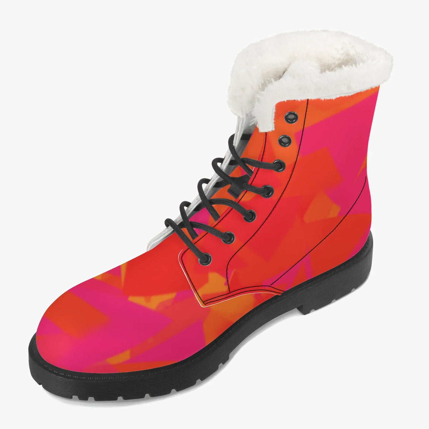 red-crystal-faux-fur-leder-boots-boots-jlr-design-3 - JLR Design