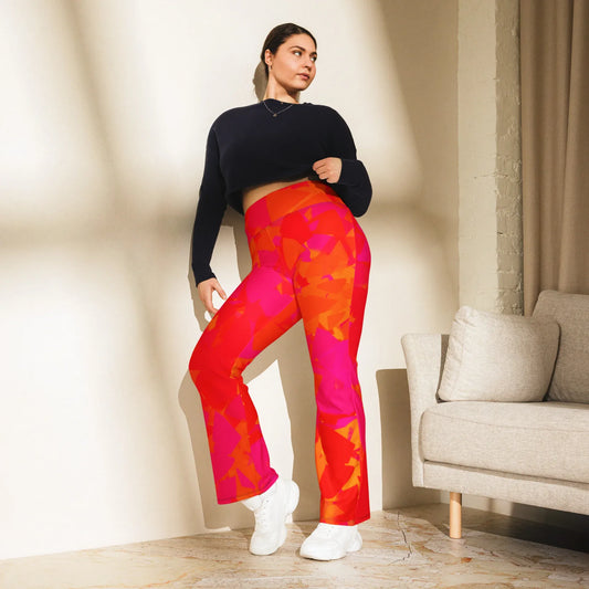 red-crystal-high-waist-flare-leggings-flare-leggings-jlr-design-1 - JLR Design