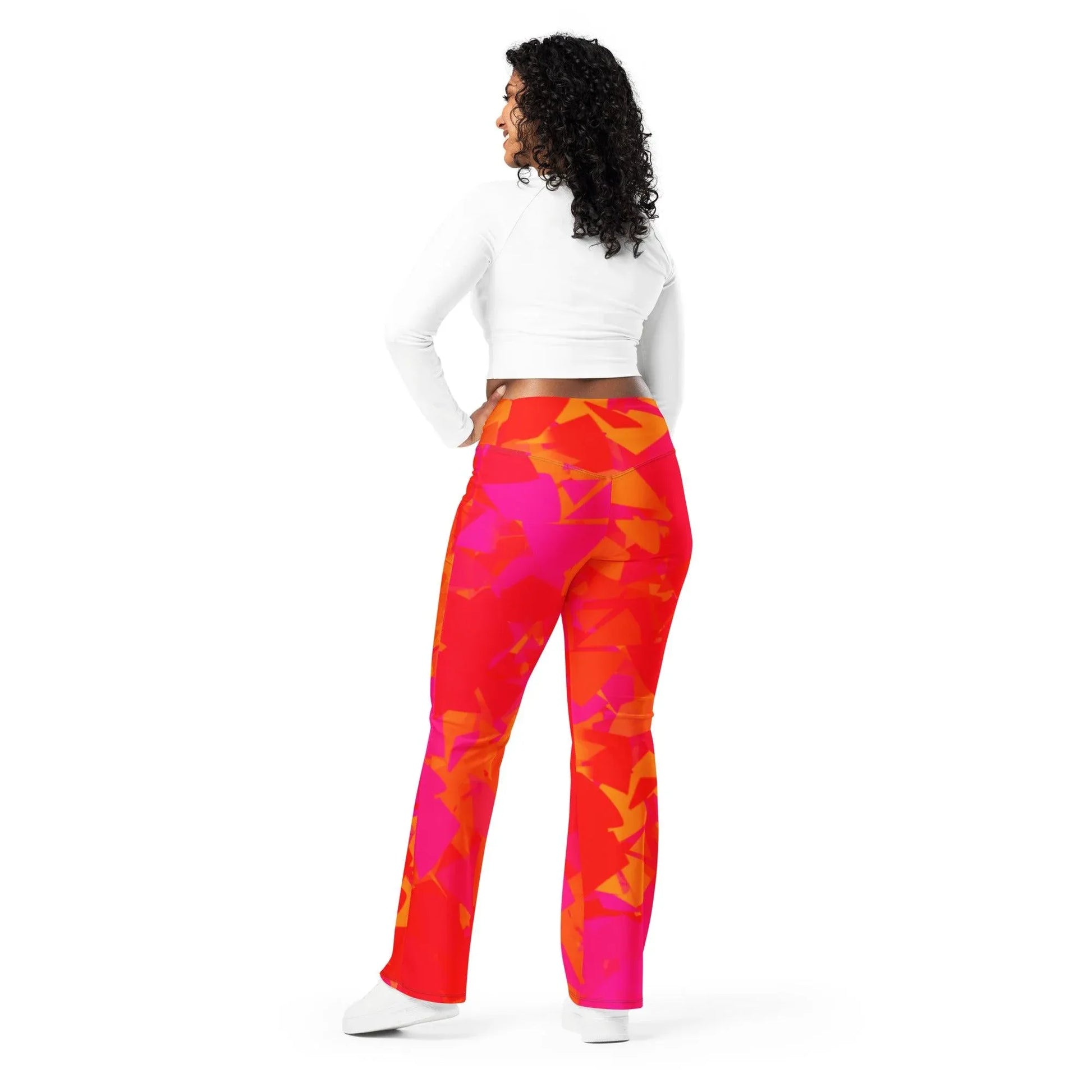 red-crystal-high-waist-flare-leggings-flare-leggings-jlr-design-10 - JLR Design