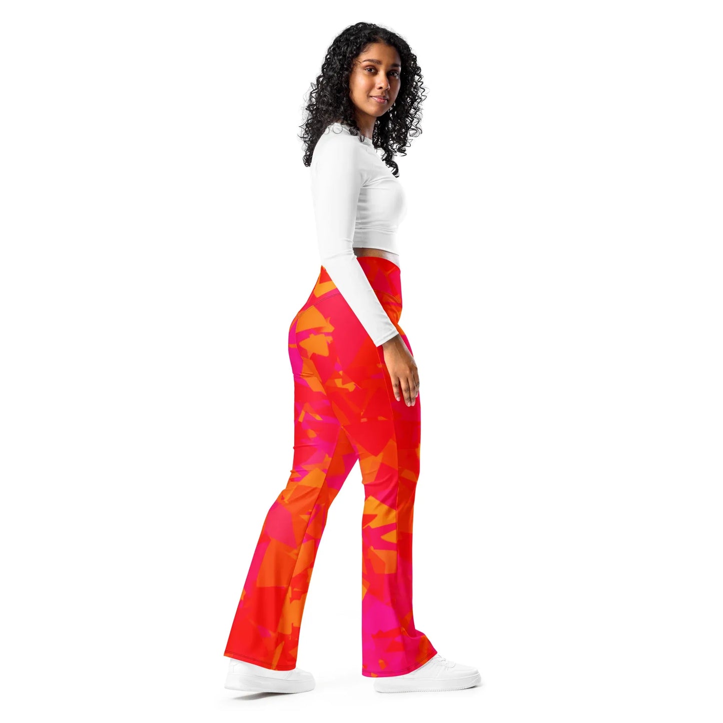 red-crystal-high-waist-flare-leggings-flare-leggings-jlr-design-2 - JLR Design