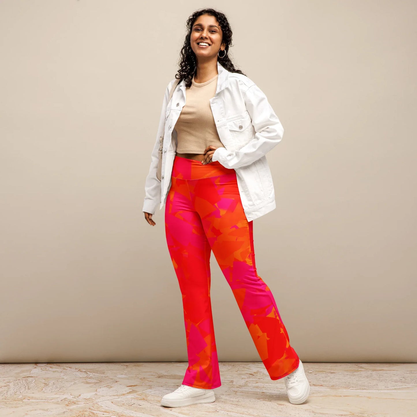 red-crystal-high-waist-flare-leggings-flare-leggings-jlr-design-3 - JLR Design