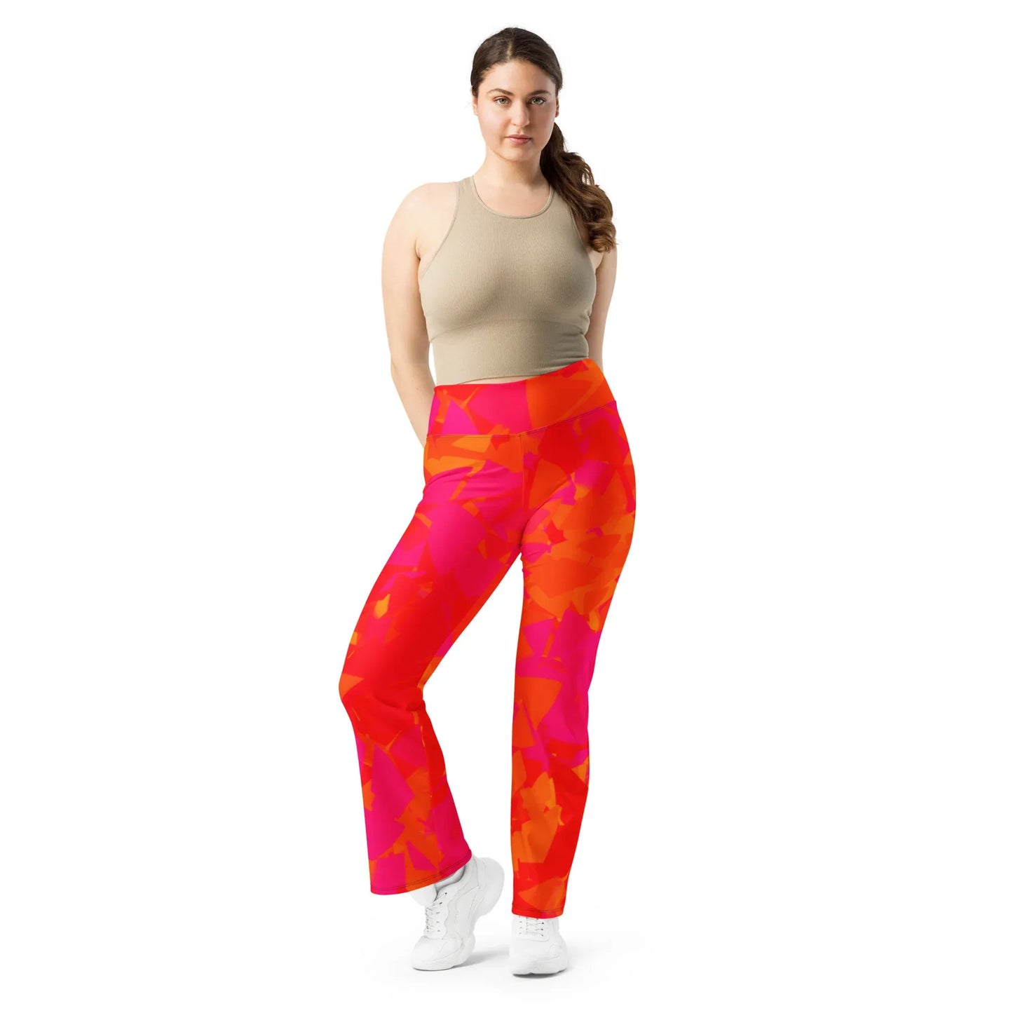 red-crystal-high-waist-flare-leggings-flare-leggings-jlr-design-4 - JLR Design