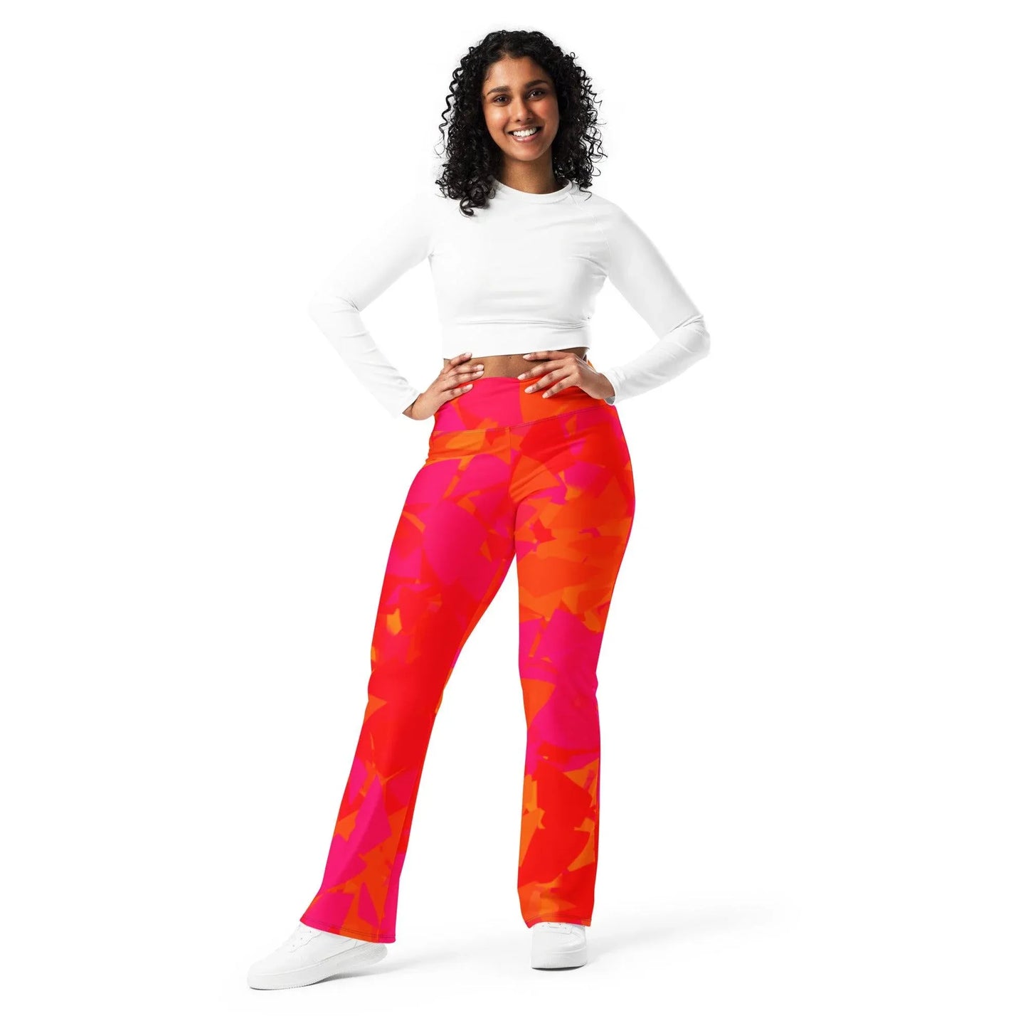 red-crystal-high-waist-flare-leggings-flare-leggings-jlr-design-9 - JLR Design