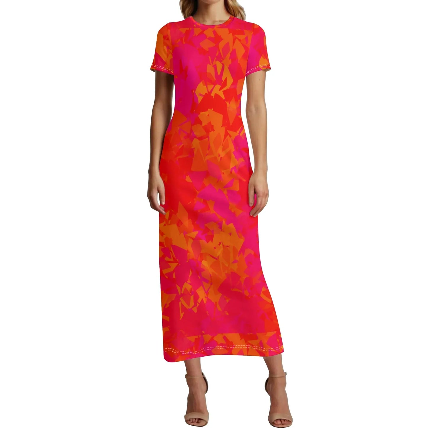 red-crystal-short-sleeve-long-dress-long-dress-jlr-design-1 - JLR Design