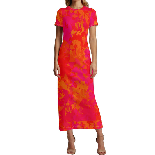 red-crystal-short-sleeve-long-dress-long-dress-jlr-design-1 - JLR Design