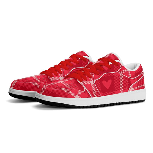 red-flanell-heart-low-top-leder-sneaker-fur-damen-sneaker-jlr-design-1 - JLR Design