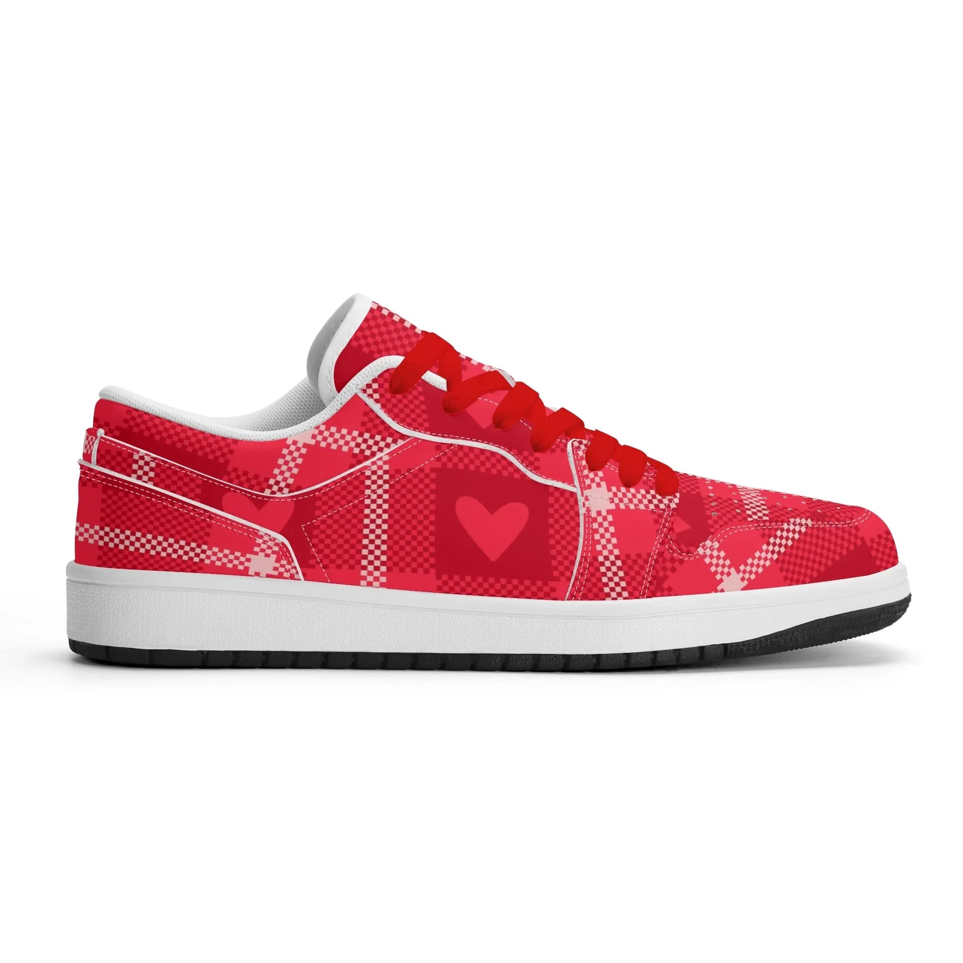 red-flanell-heart-low-top-leder-sneaker-fur-herren-sneaker-jlr-design-5 - JLR Design