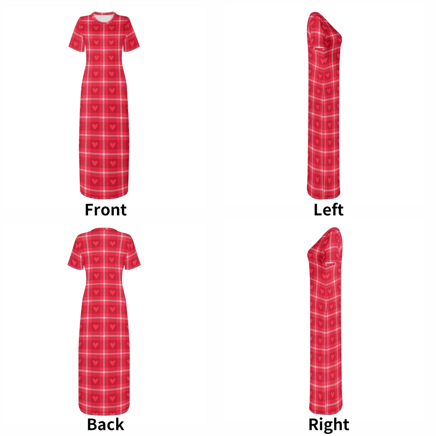 red-flanell-heart-short-sleeve-long-dress-long-dress-jlr-design-7 - JLR Design
