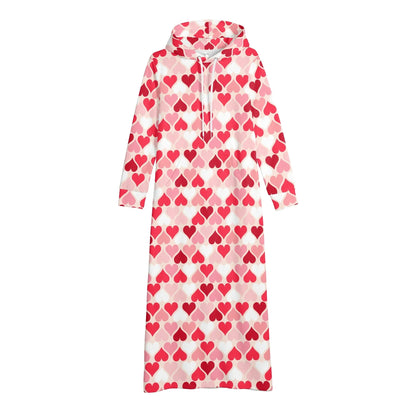 red-hearts-damen-maxi-hoodiekleid-knochellanges-kapuzenkleid-aus-weich-angerautem-fleece-hoodiekleid-jlr-design-4 - JLR Design