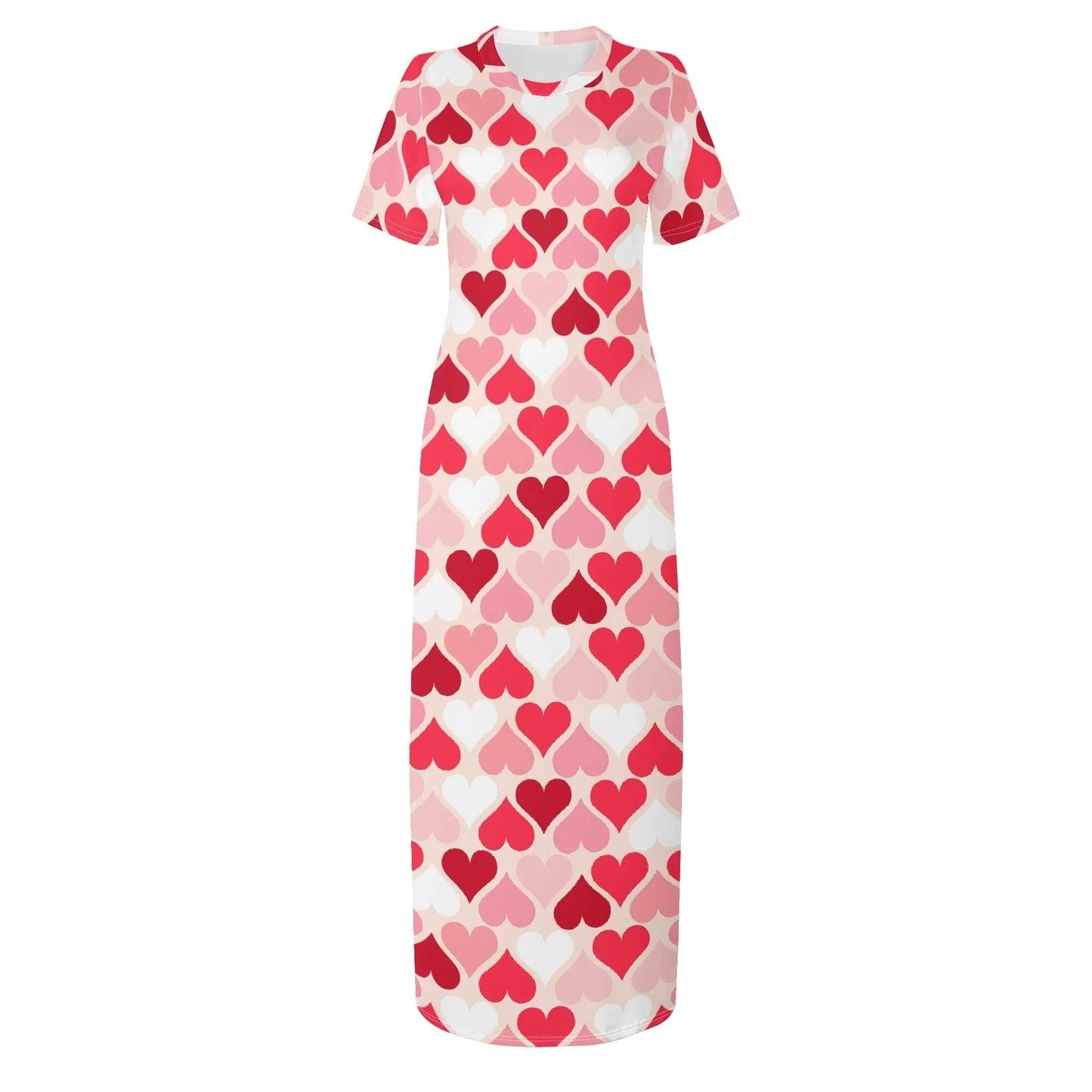 red-hearts-short-sleeve-long-dress-long-dress-jlr-design-3 - JLR Design