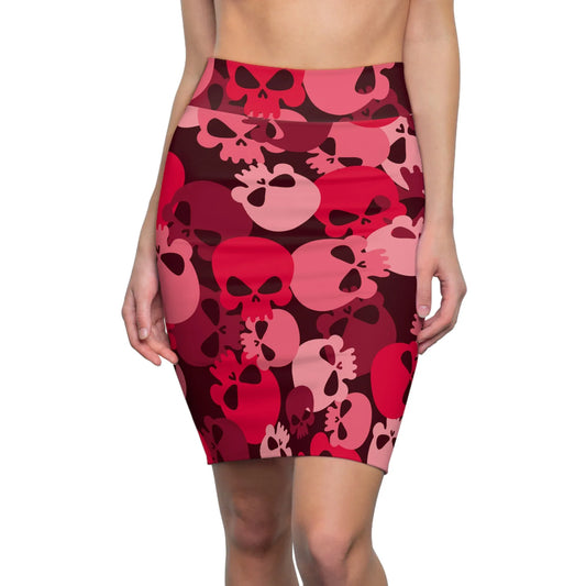 red-skull-bleistiftrock-fur-damen-eleganter-mid-waist-rock-mit-stretch-komfort-bleistiftrock-jlr-design-1 - JLR Design