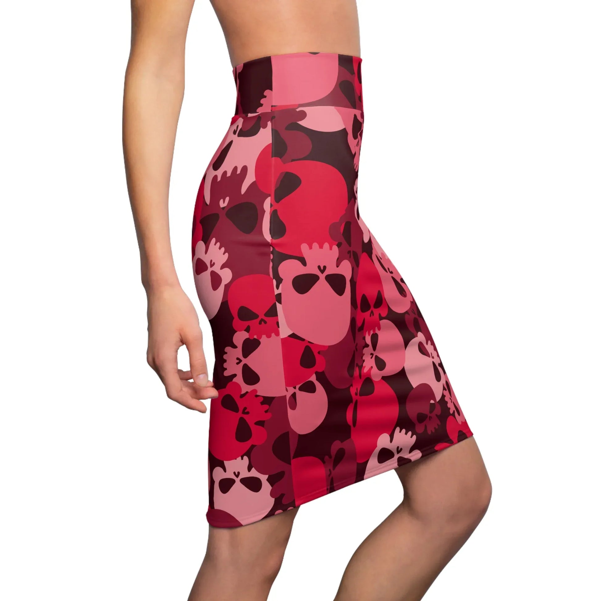 red-skull-bleistiftrock-fur-damen-eleganter-mid-waist-rock-mit-stretch-komfort-bleistiftrock-jlr-design-3 - JLR Design
