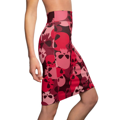 red-skull-bleistiftrock-fur-damen-eleganter-mid-waist-rock-mit-stretch-komfort-bleistiftrock-jlr-design-3 - JLR Design
