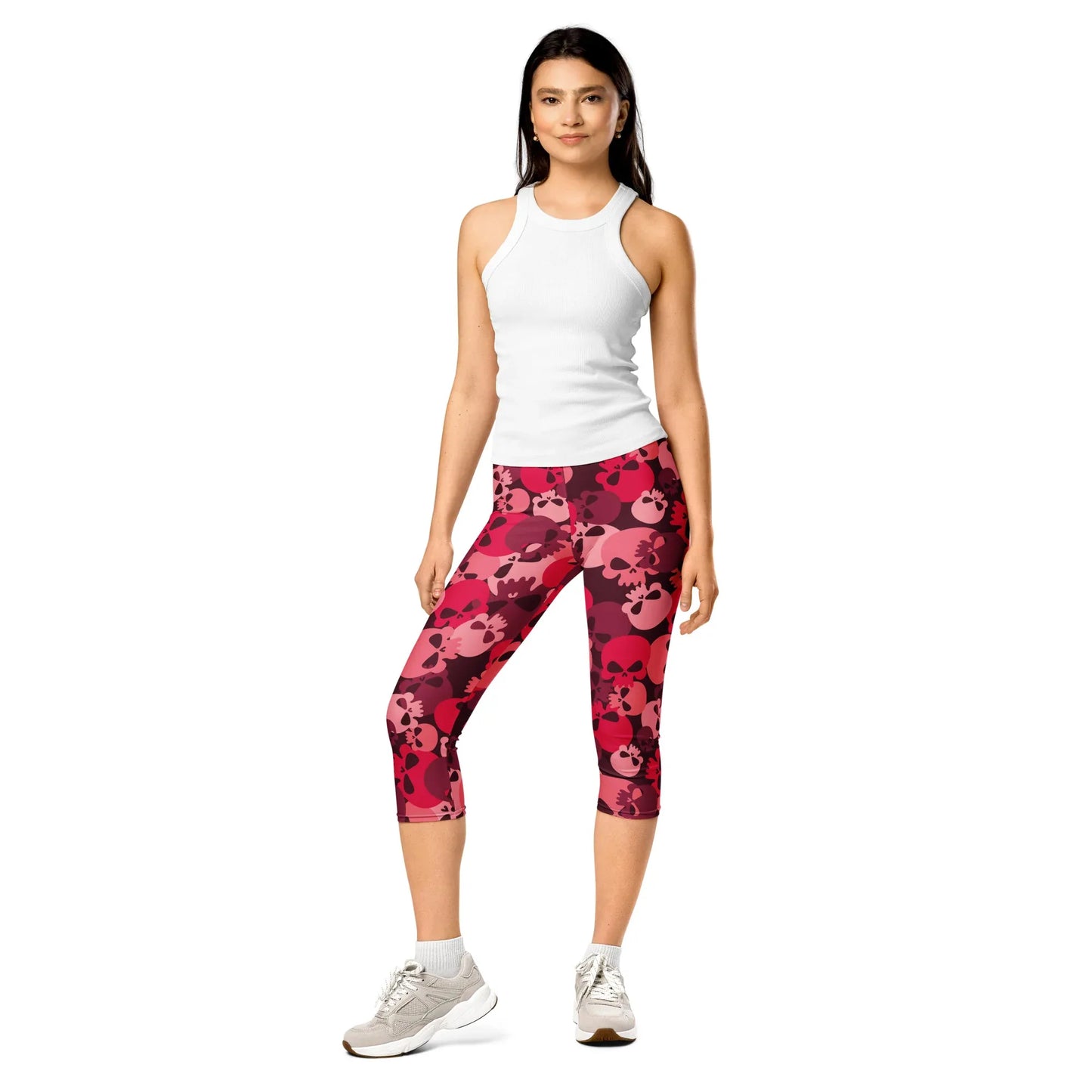 red-skull-damen-capri-leggings-capri-leggings-jlr-design-1 - JLR Design