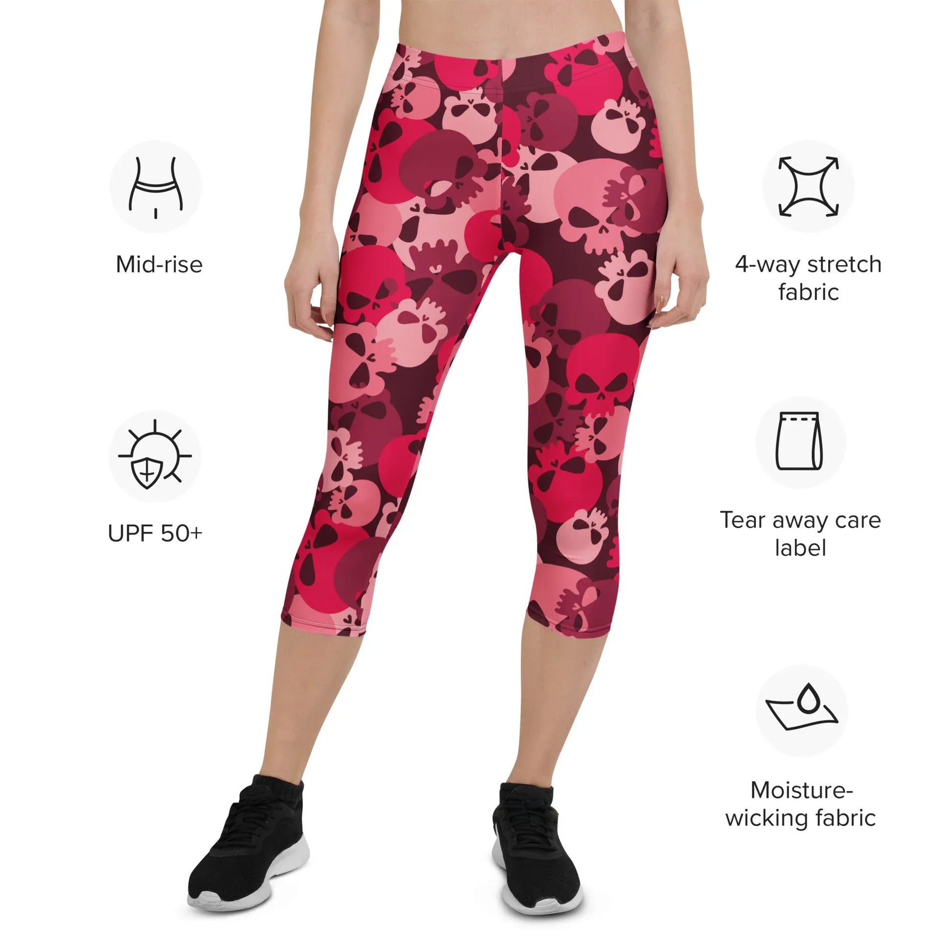 red-skull-damen-capri-leggings-capri-leggings-jlr-design-2 - JLR Design
