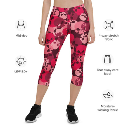 red-skull-damen-capri-leggings-capri-leggings-jlr-design-2 - JLR Design