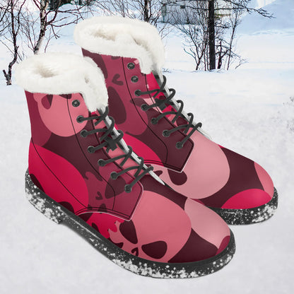 red-skull-faux-fur-leder-boots-boots-jlr-design-1 - JLR Design