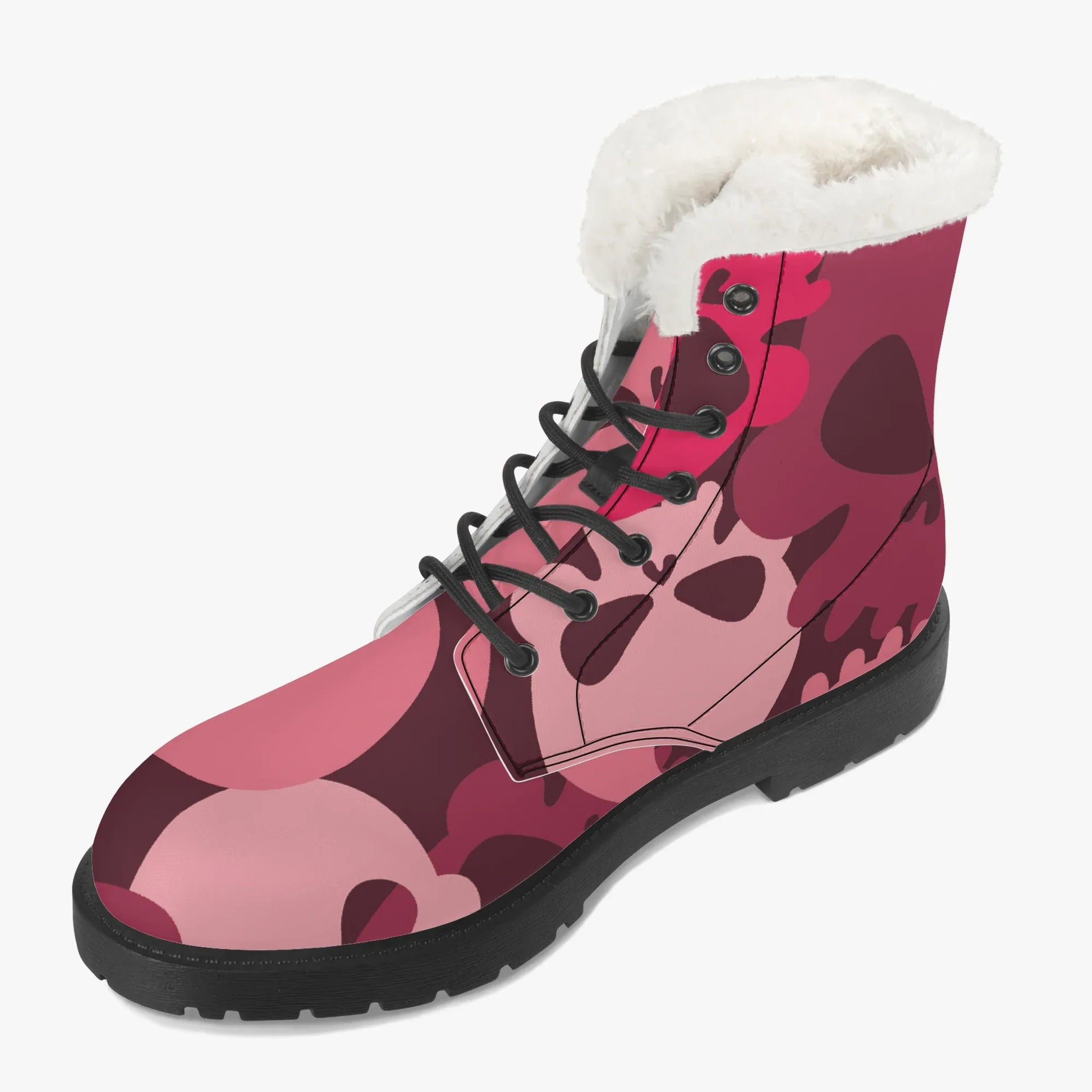 red-skull-faux-fur-leder-boots-boots-jlr-design-3 - JLR Design