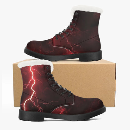 red-thunder-faux-fur-leder-boots-boots-jlr-design-5 - JLR Design