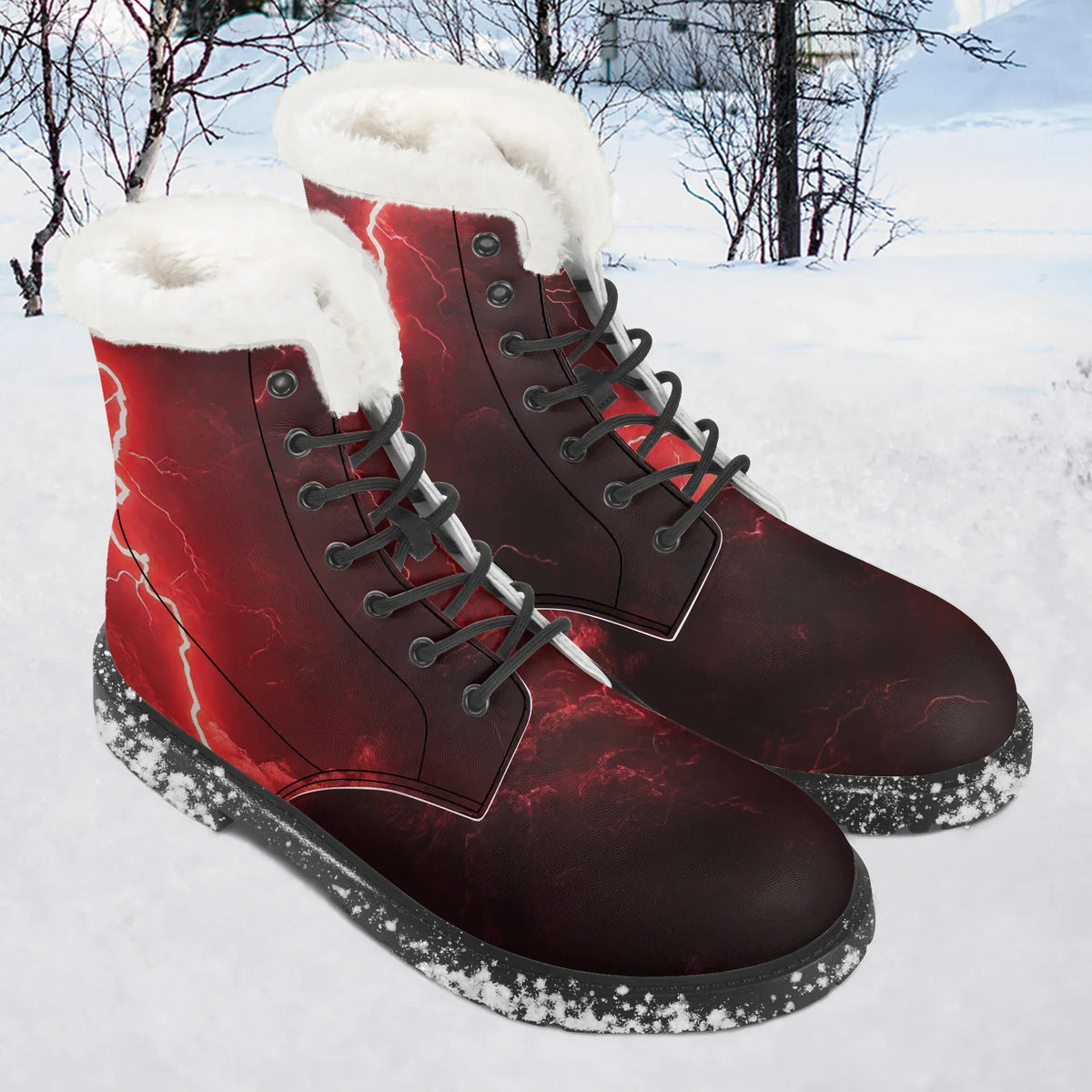 red-thunder-faux-fur-leder-boots-boots-jlr-design-jlr-design-de-1 - JLR Design