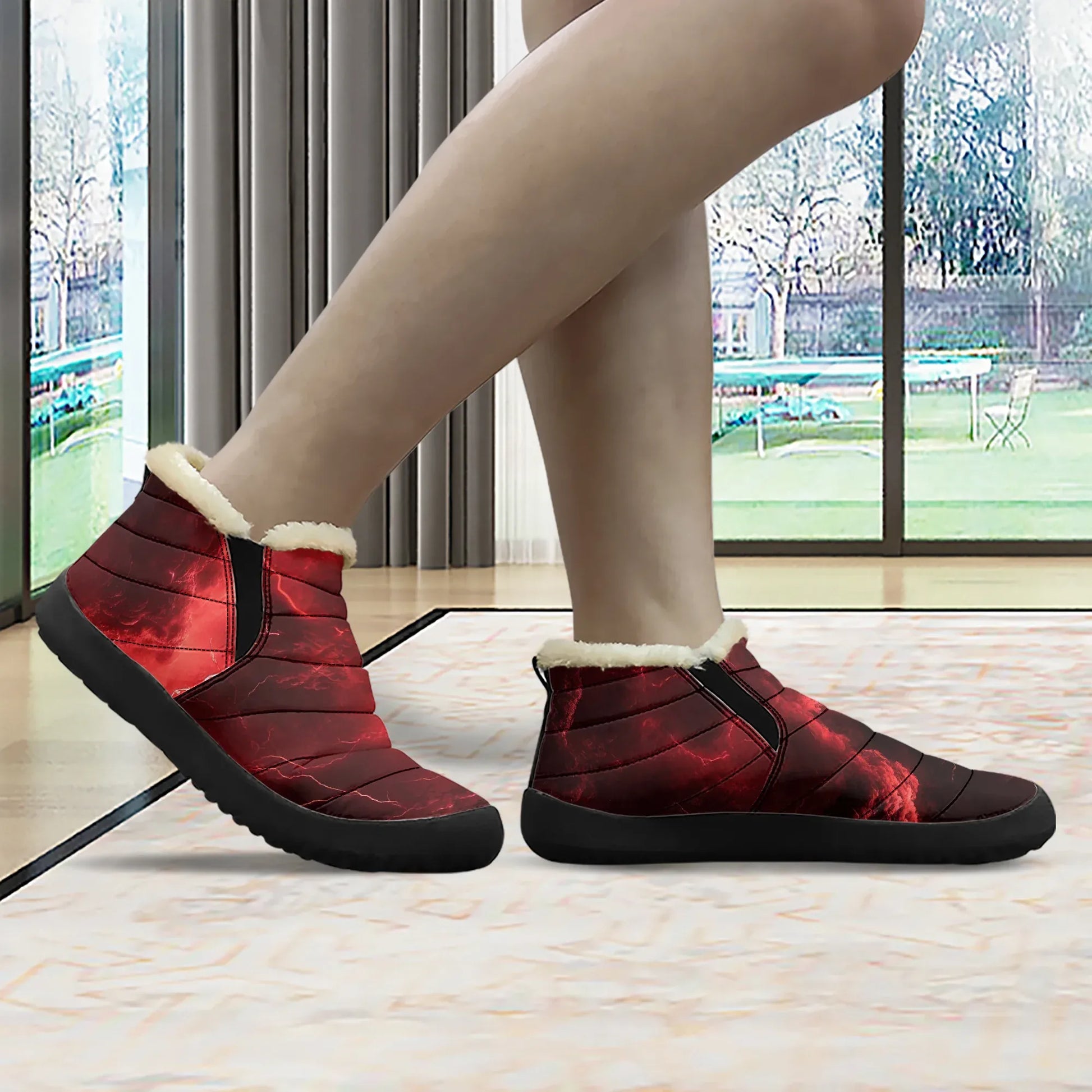 red-thunder-faux-fur-slipper-slipper-jlr-design-3 - JLR Design