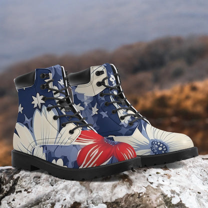 red-white-blue-flower-leder-boots-or-stylische-und-warme-winterstiefel-boots-jlr-design-2 - JLR Design