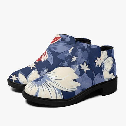 red-white-blue-flowers-elegante-reissverschluss-stiefeletten-stiefeletten-jlr-design-6 - JLR Design