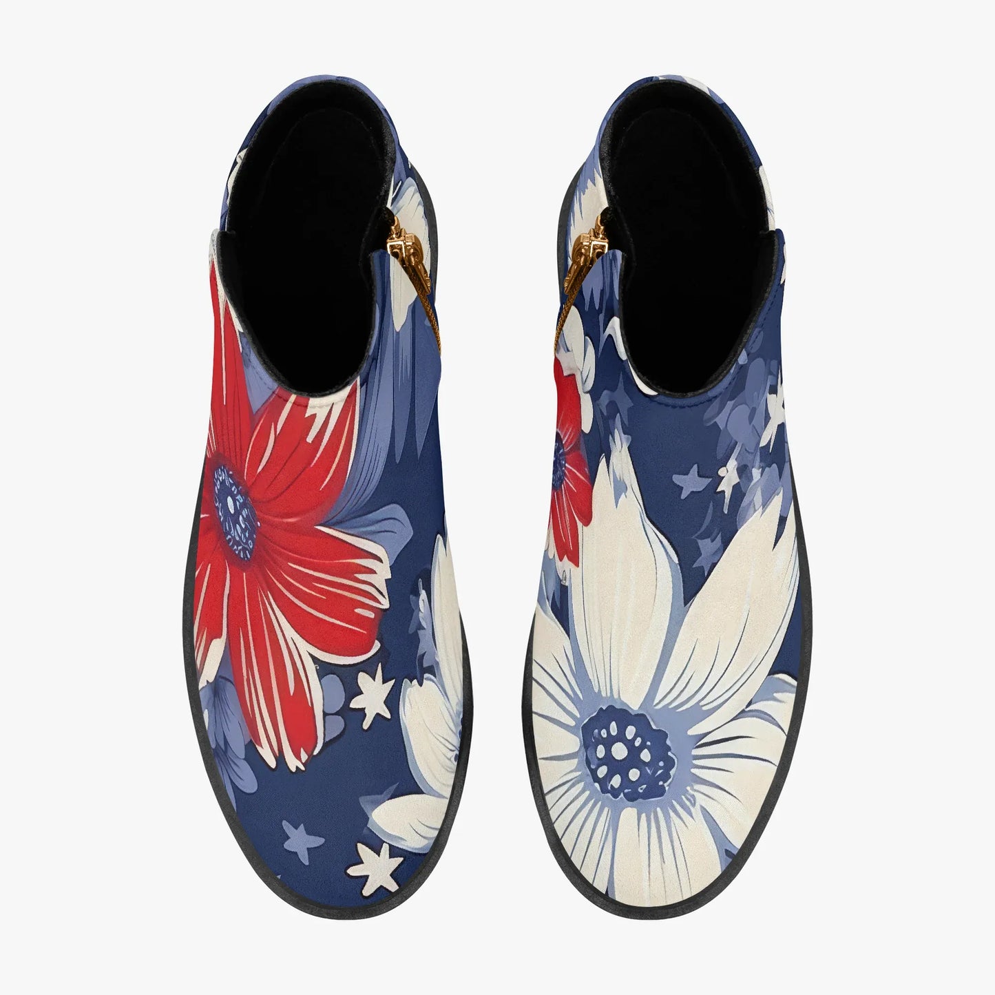red-white-blue-flowers-elegante-reissverschluss-stiefeletten-stiefeletten-jlr-design-7 - JLR Design