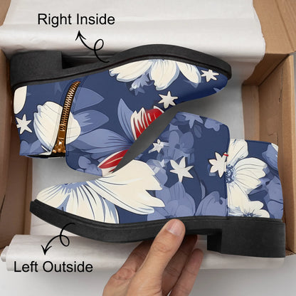 red-white-blue-flowers-elegante-reissverschluss-stiefeletten-stiefeletten-jlr-design-8 - JLR Design