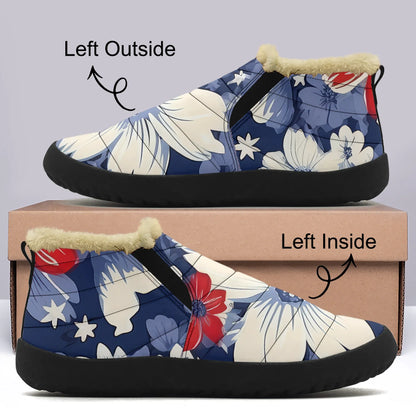 red-white-blue-flowers-faux-fur-slipper-slipper-jlr-design-1 - JLR Design