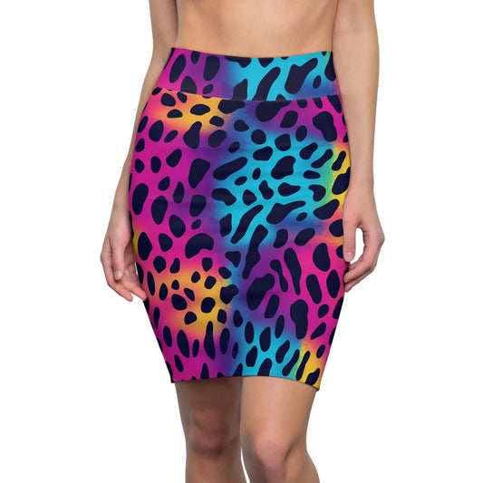 regenbogen-leopard-v2-bleistiftrock-fur-damen-eleganter-mid-waist-rock-mit-stretch-komfort-bleistiftrock-jlr-design-1 - JLR Design