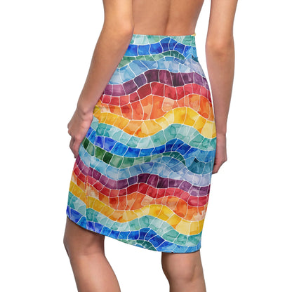 regenbogen-mosaik-bleistiftrock-fur-damen-eleganter-mid-waist-rock-mit-stretch-komfort-bleistiftrock-jlr-design-2 - JLR Design
