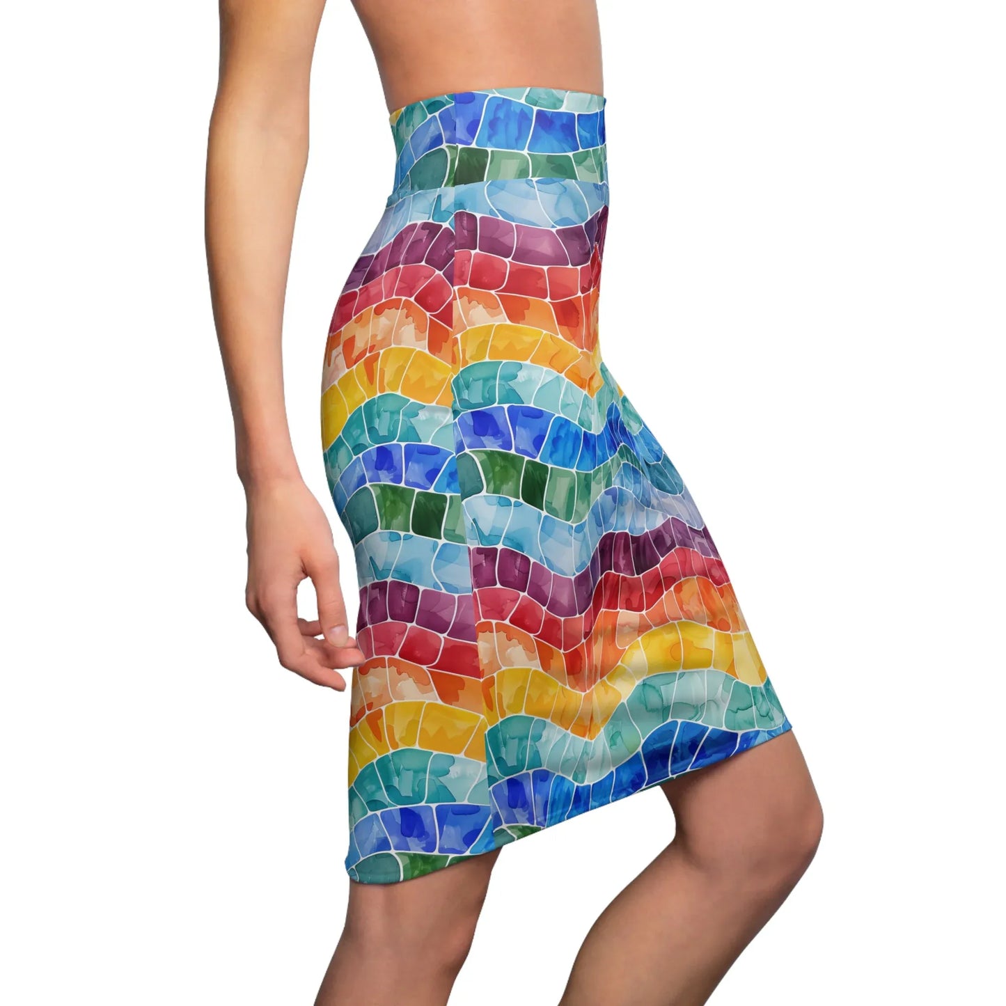 regenbogen-mosaik-bleistiftrock-fur-damen-eleganter-mid-waist-rock-mit-stretch-komfort-bleistiftrock-jlr-design-3 - JLR Design