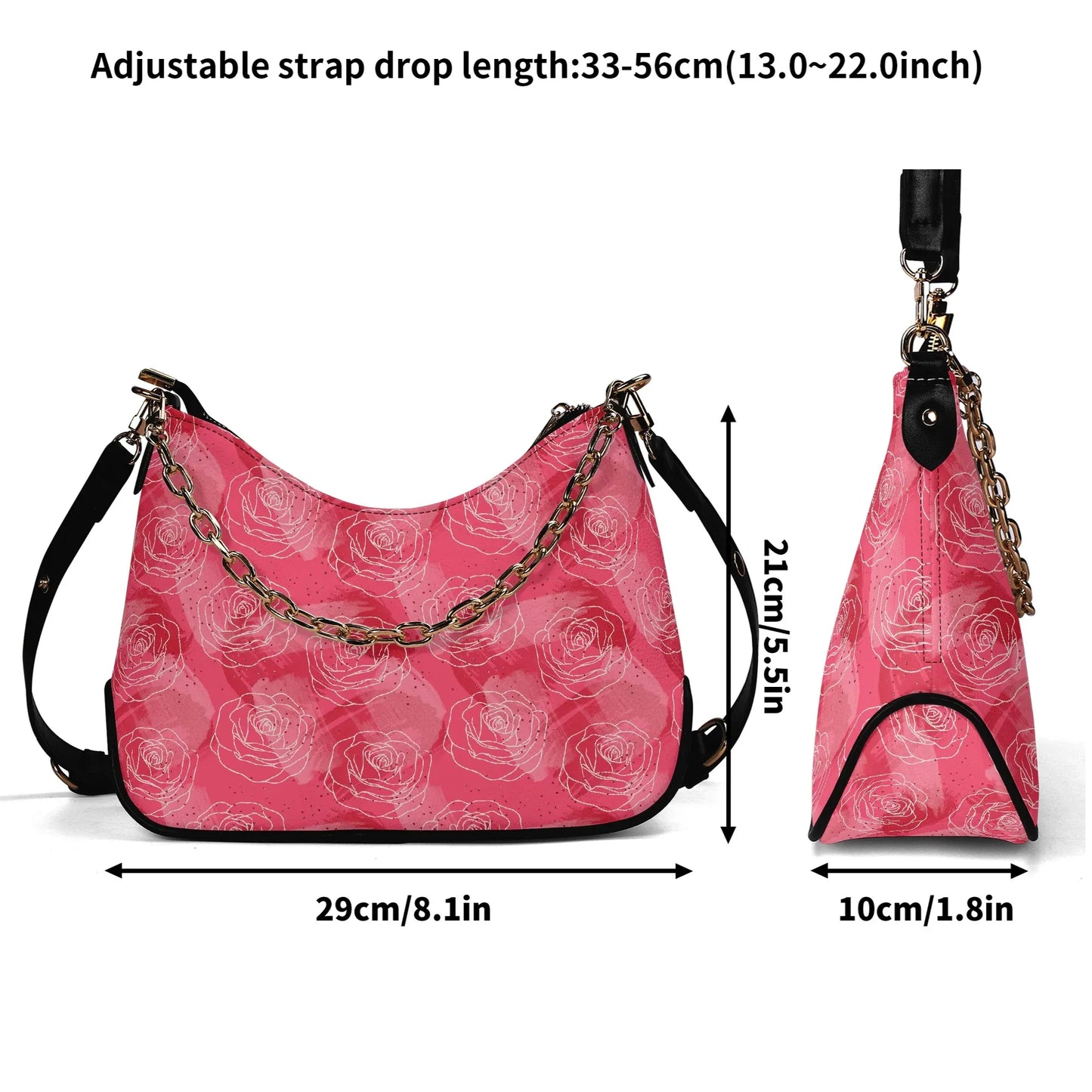 rosen-in-pink-elegante-umhangetasche-mit-kette-umhangetasche-jlr-design-7 - JLR Design