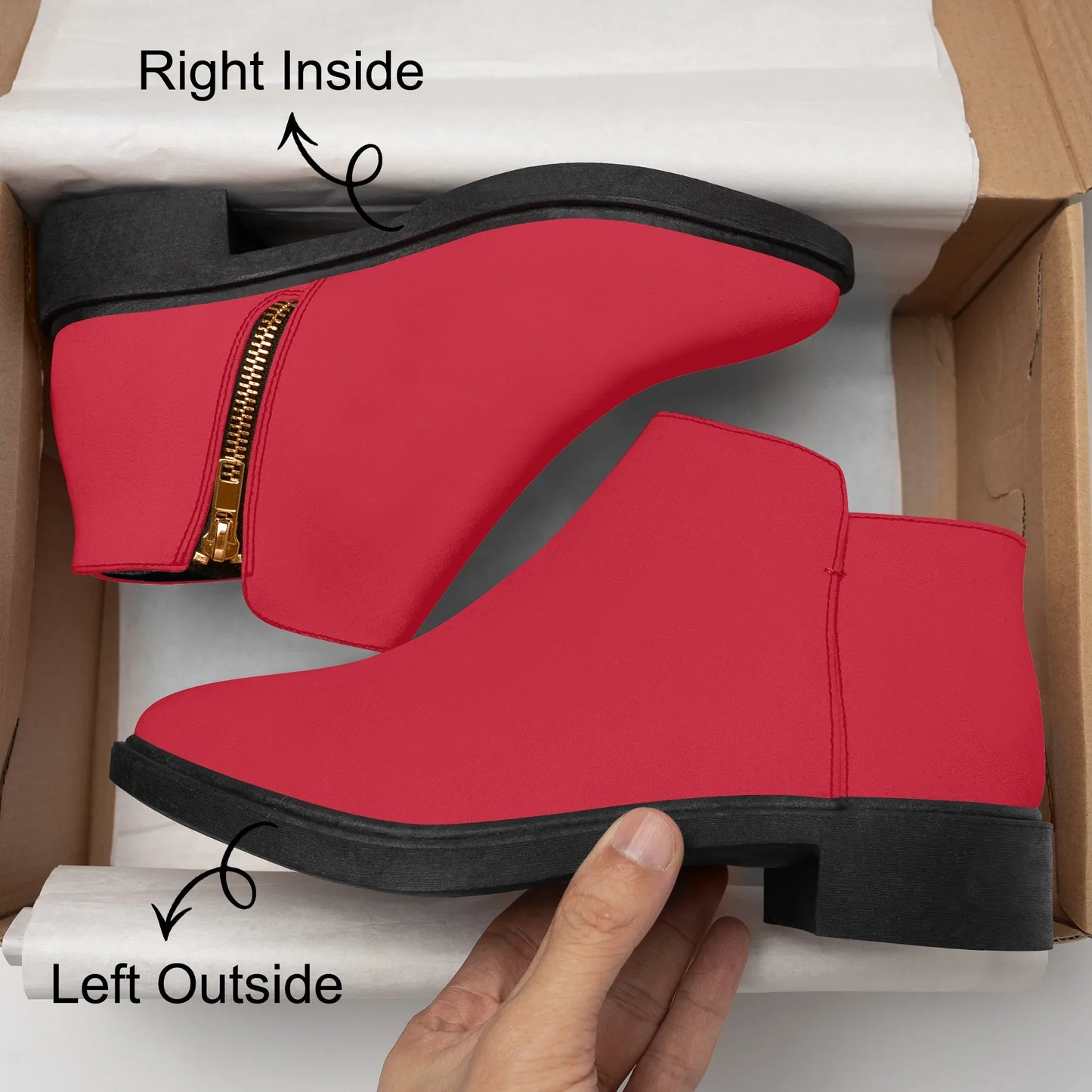 rote-elegante-reissverschluss-stiefeletten-stiefeletten-jlr-design-8 - JLR Design