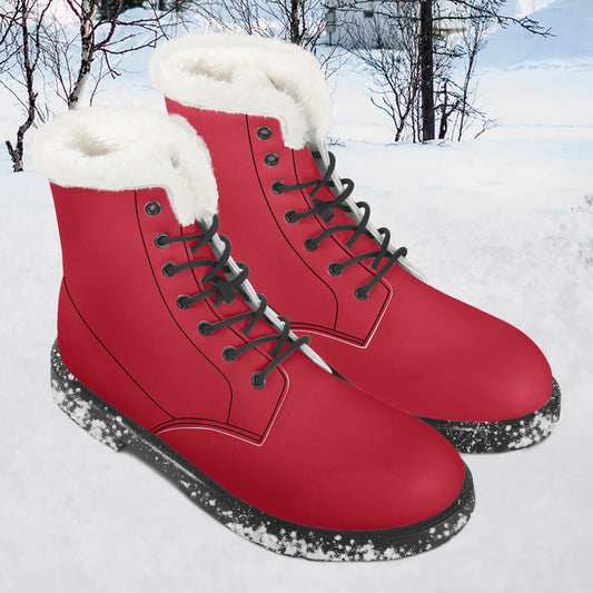 rote-faux-fur-leder-boots-boots-jlr-design-1 - JLR Design