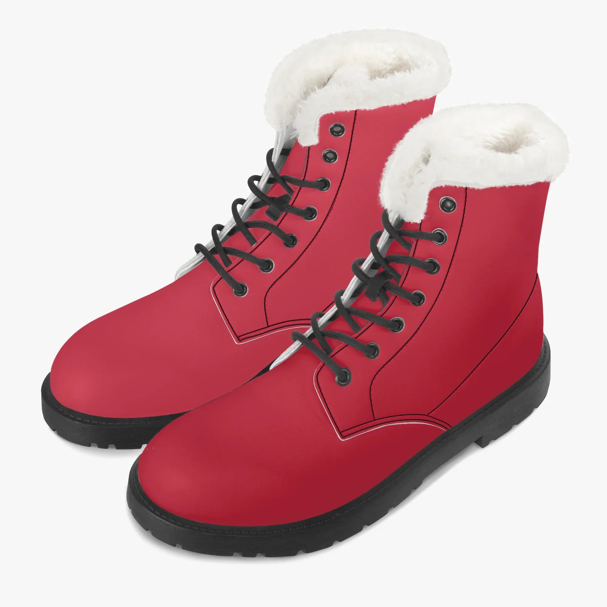 rote-faux-fur-leder-boots-boots-jlr-design-2 - JLR Design
