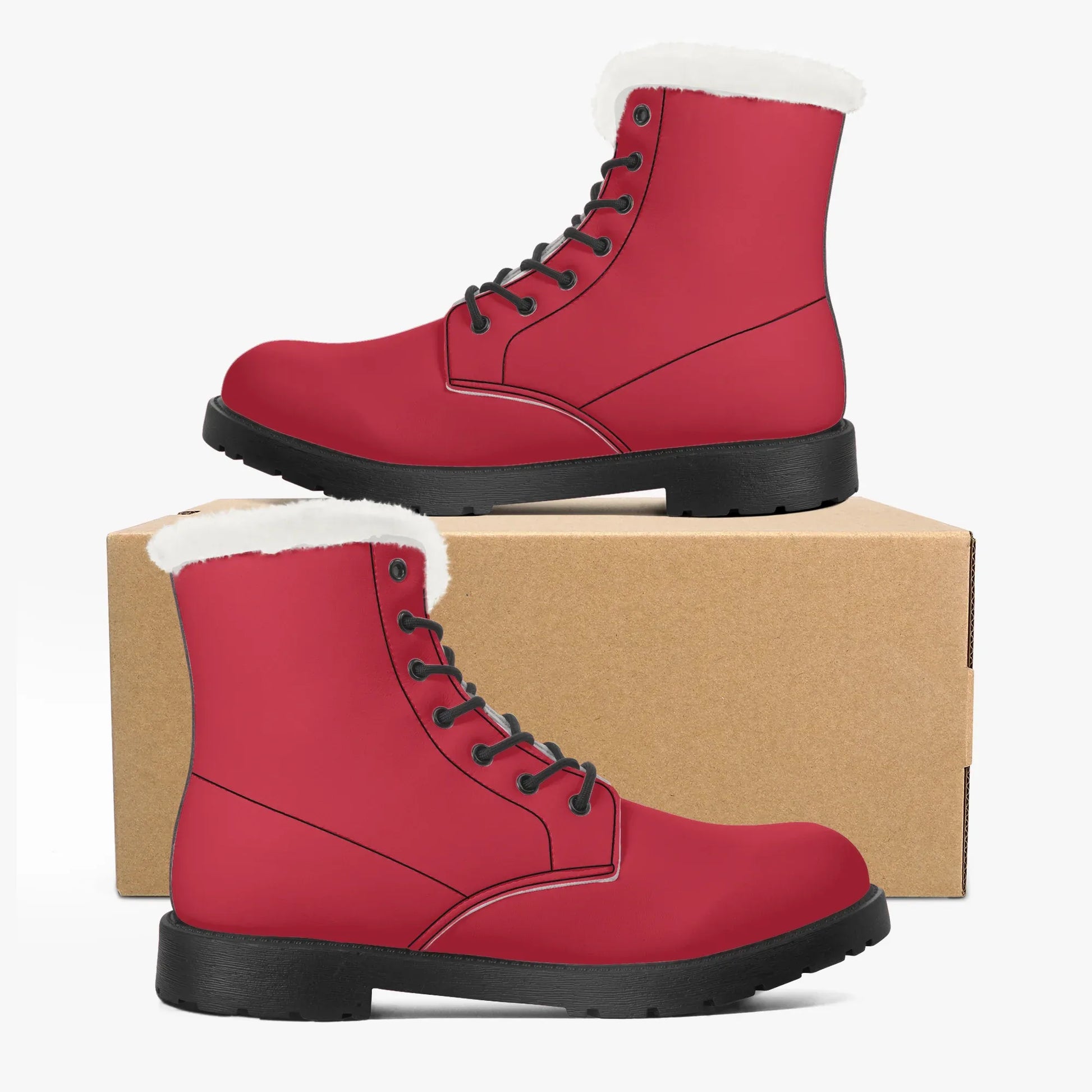 rote-faux-fur-leder-boots-boots-jlr-design-5 - JLR Design